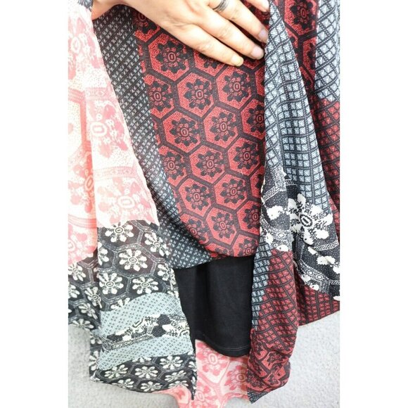 RD Style Maxi Chiffon Mixed Prints Braided Straps Dress-Size Medium-Whimsigoth - Picture 3 of 12